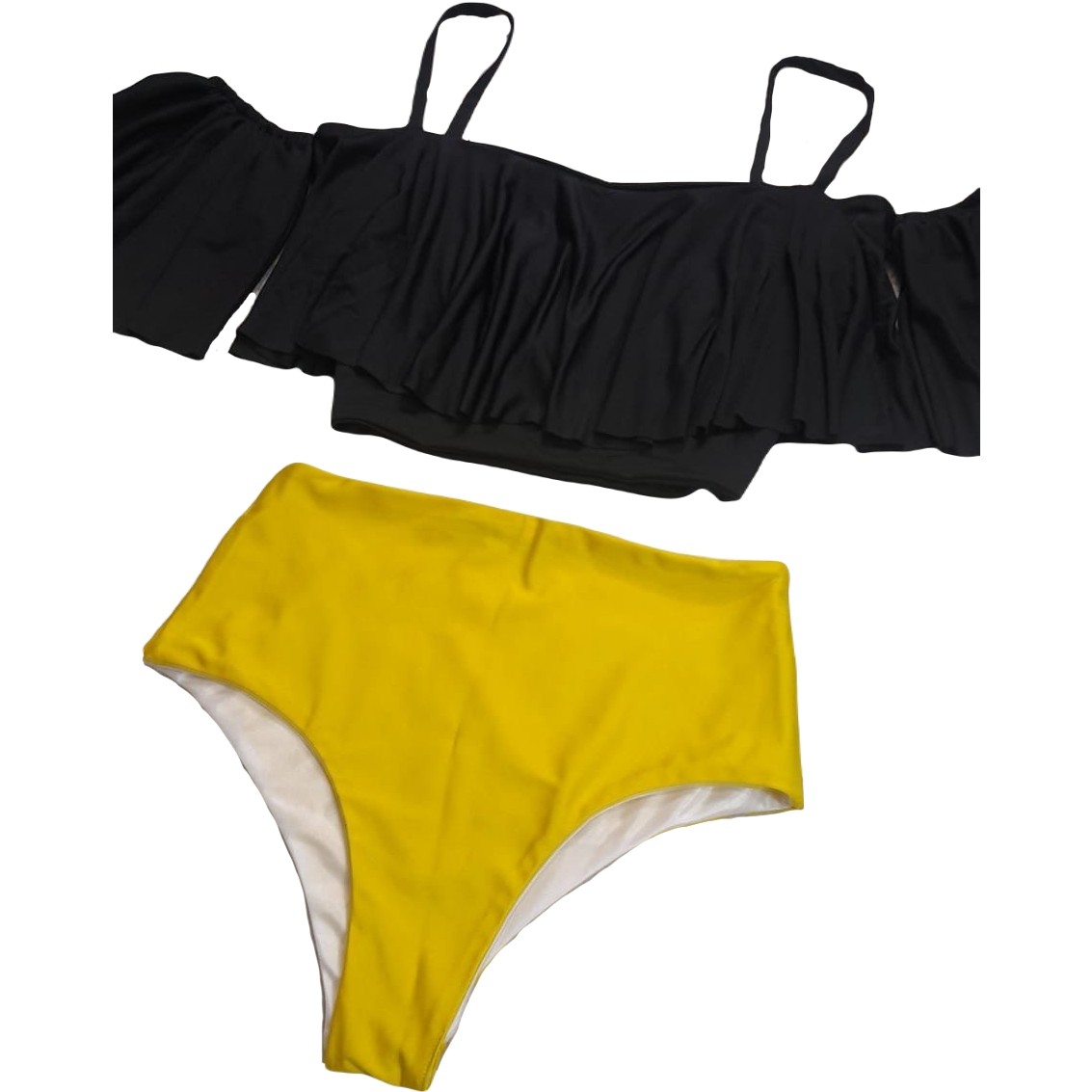 Top swimsuit with sleeves and ruffles